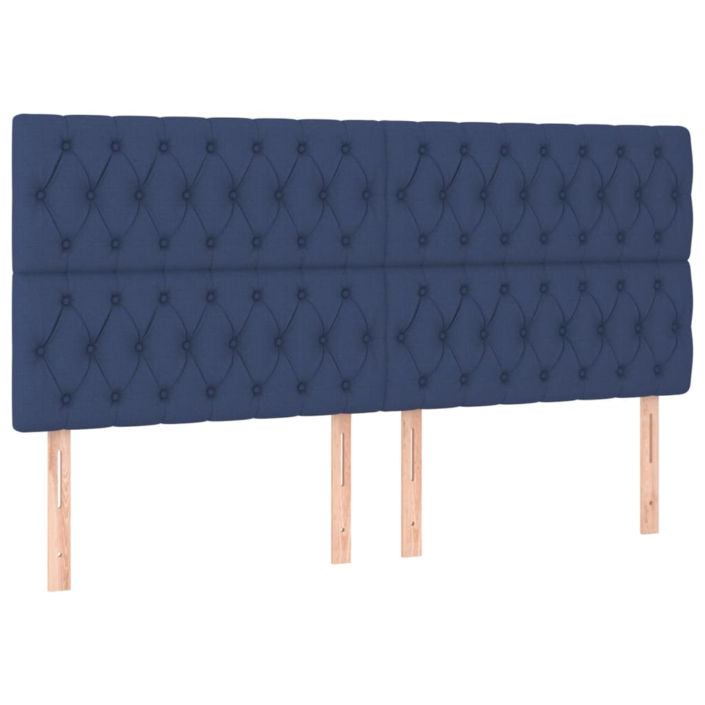 Pat box spring cu saltea, albastru, 200x200 cm, textil GartenMobel Dekor