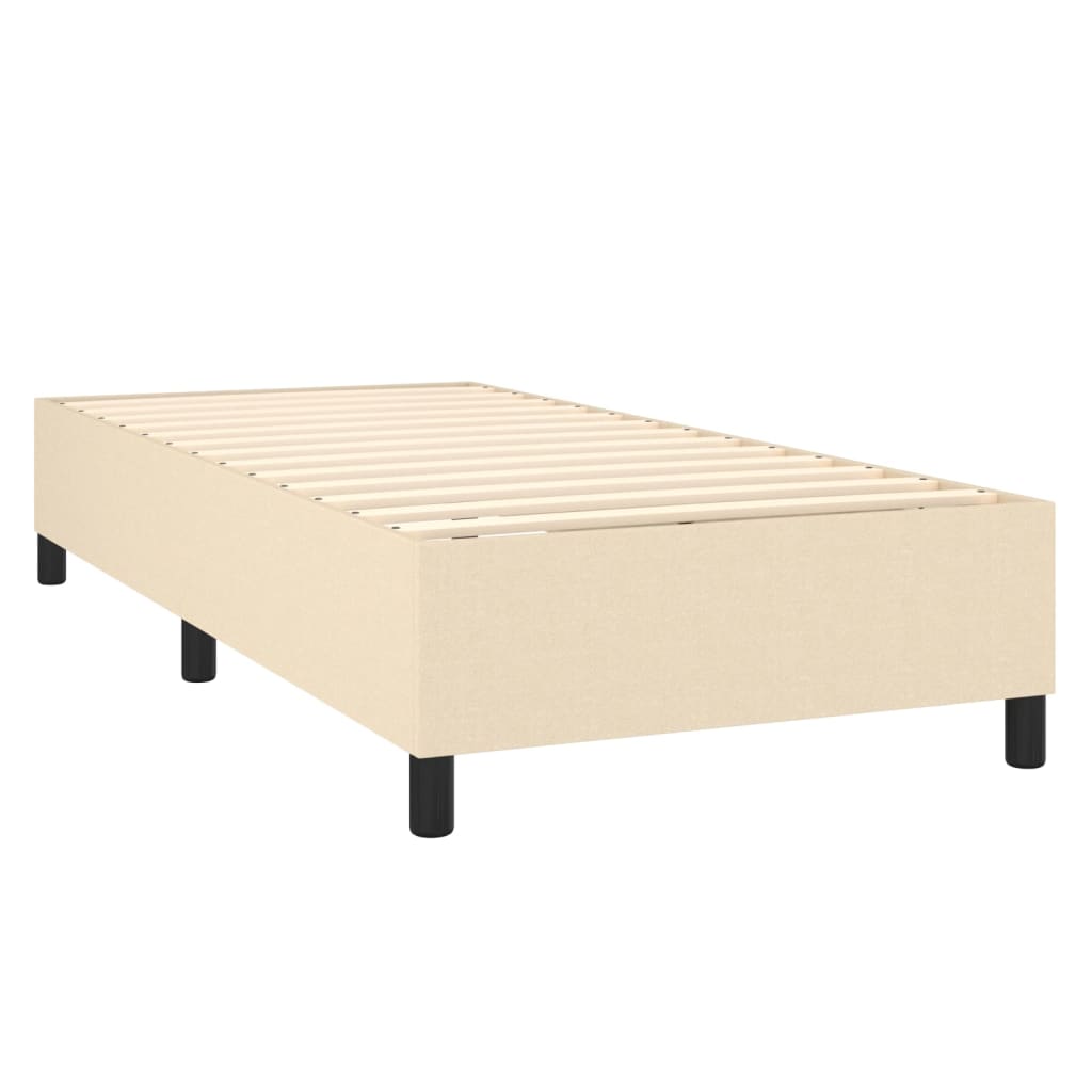 Pat box spring cu saltea, crem, 100x200 cm, textil GartenMobel Dekor