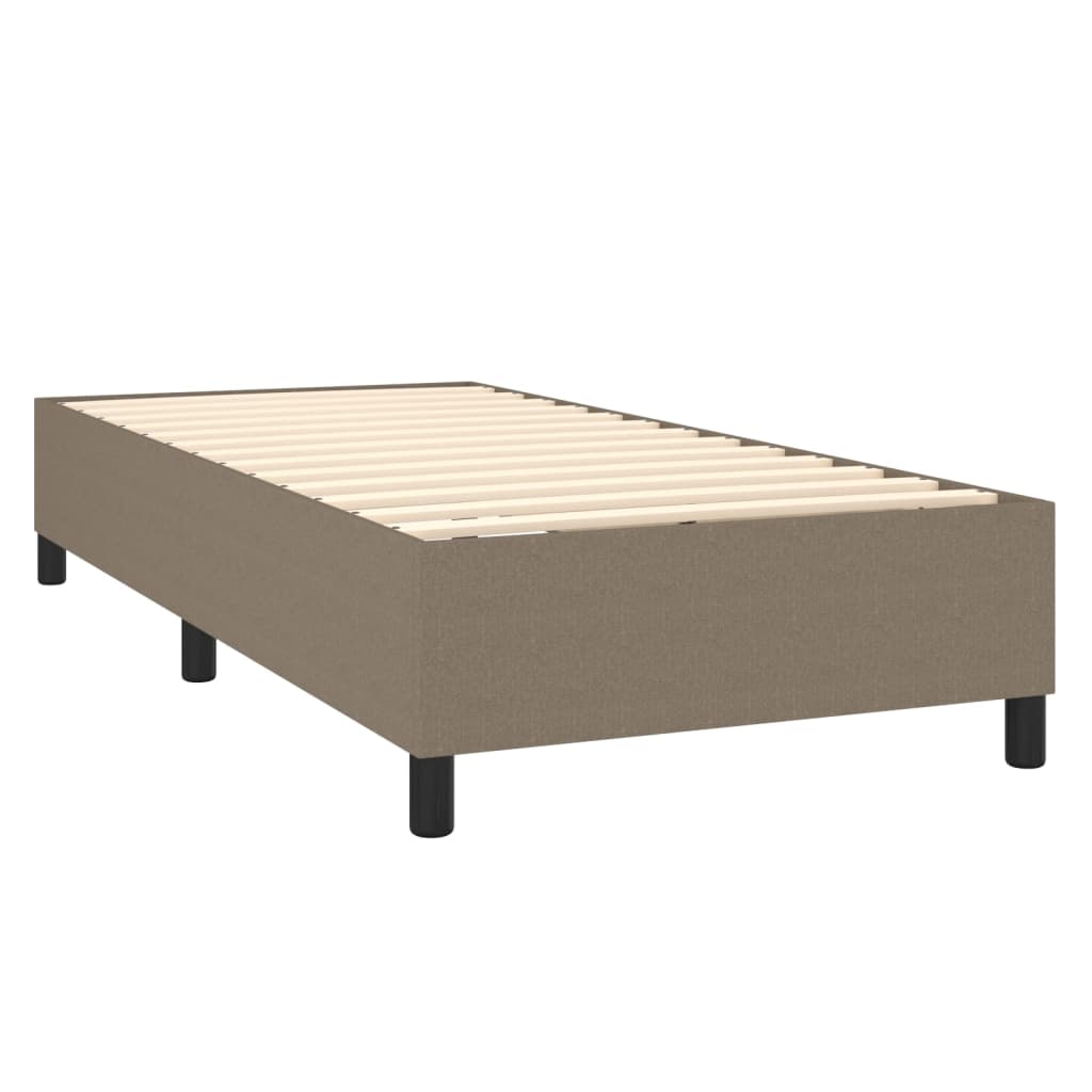 Pat box spring cu saltea, gri taupe, 100x200 cm, textil GartenMobel Dekor