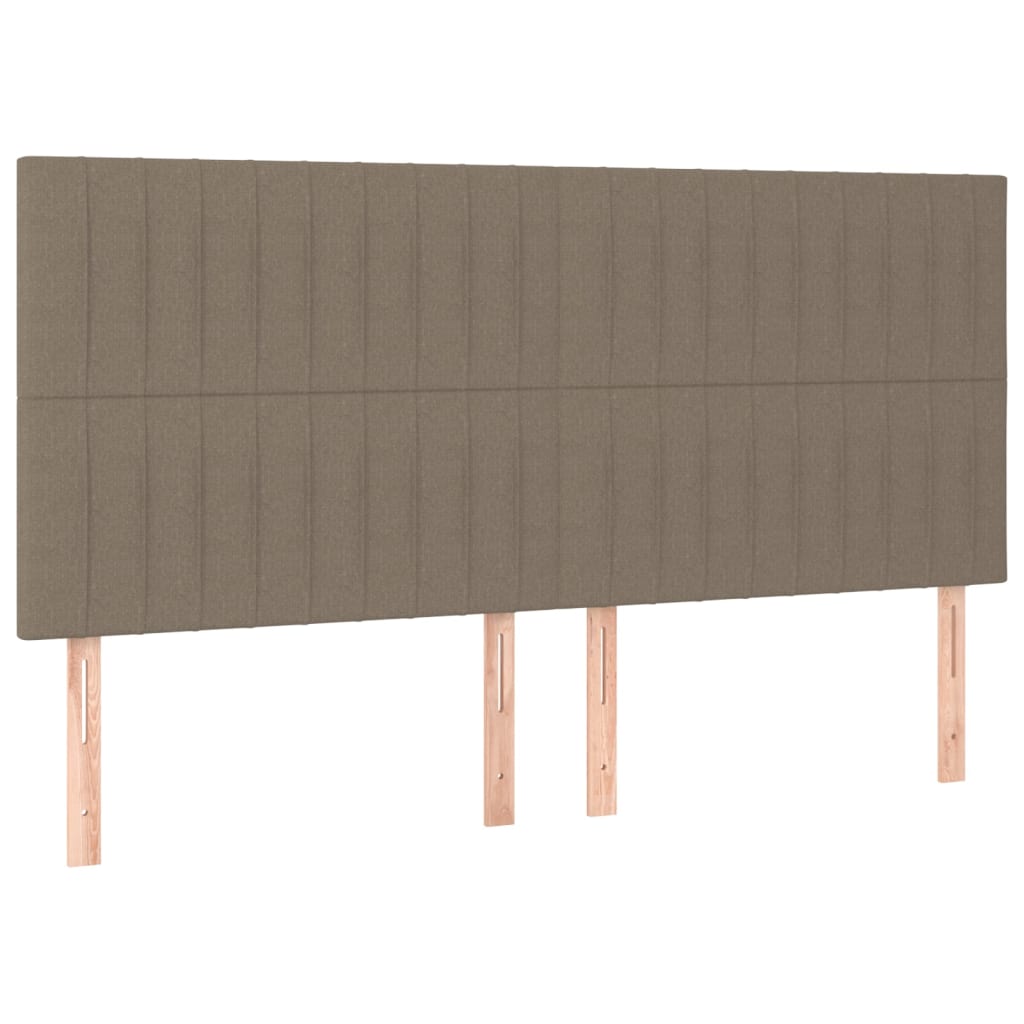 Pat box spring cu saltea, gri taupe, 200x200 cm, textil GartenMobel Dekor