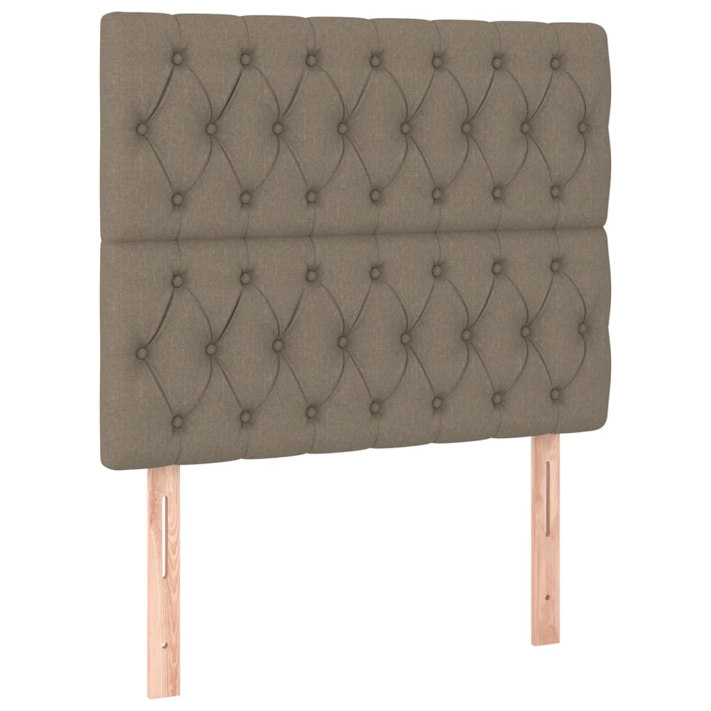 Pat box spring cu saltea, gri taupe, 90x190 cm, textil GartenMobel Dekor