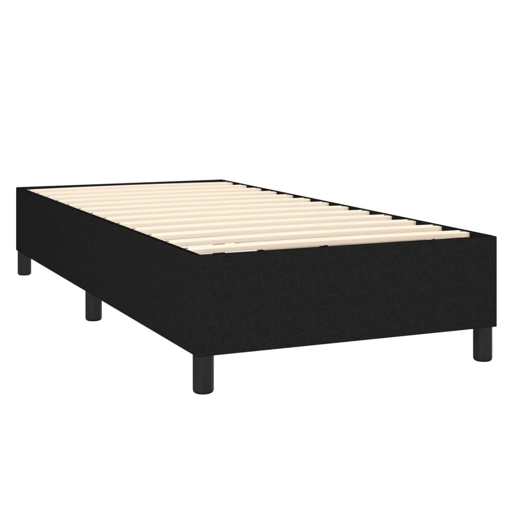 Pat box spring cu saltea, negru, 100x200 cm, textil GartenMobel Dekor