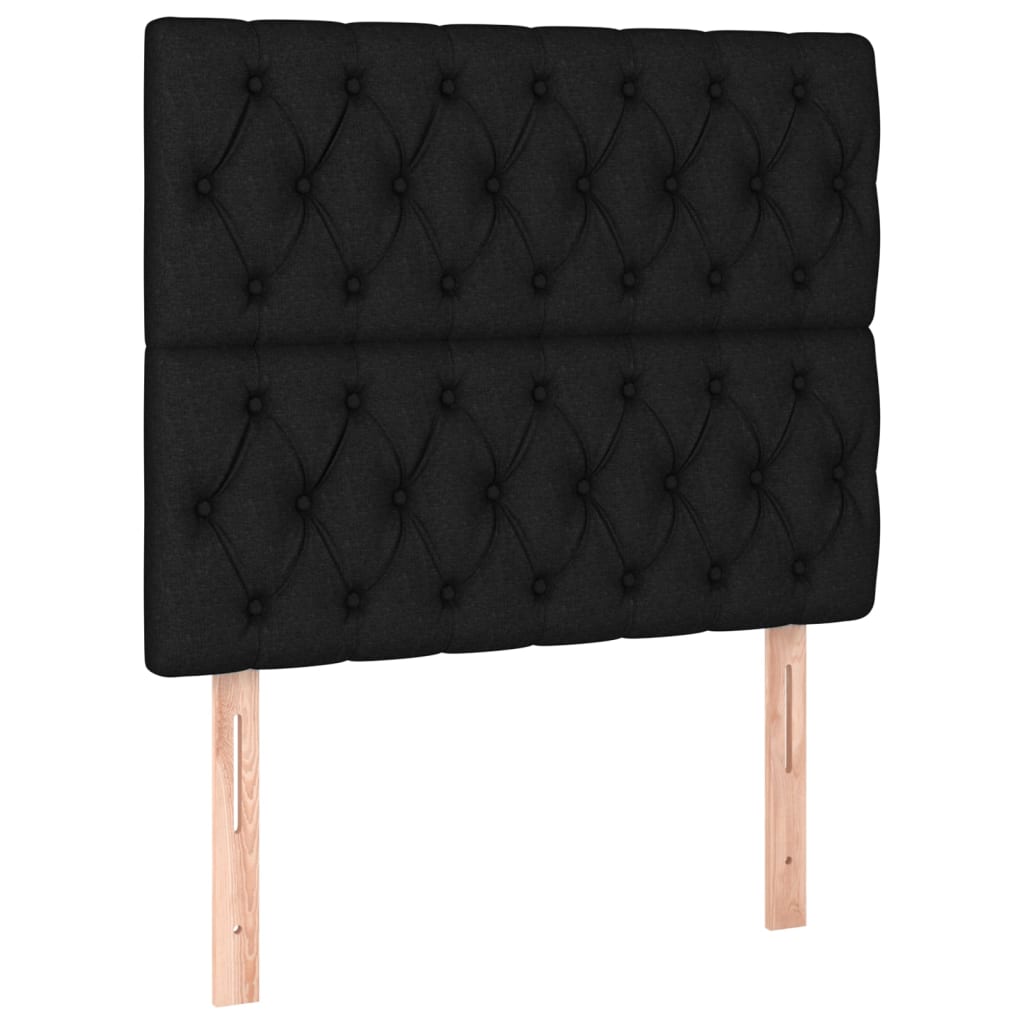 Pat box spring cu saltea, negru, 100x200 cm, textil GartenMobel Dekor