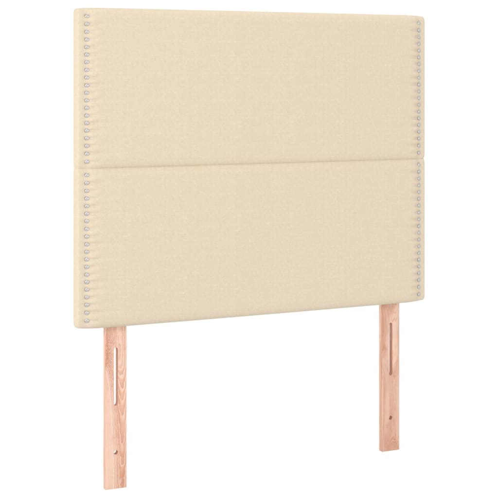 Pat box spring cu saltea, crem, 100x200 cm, textil GartenMobel Dekor