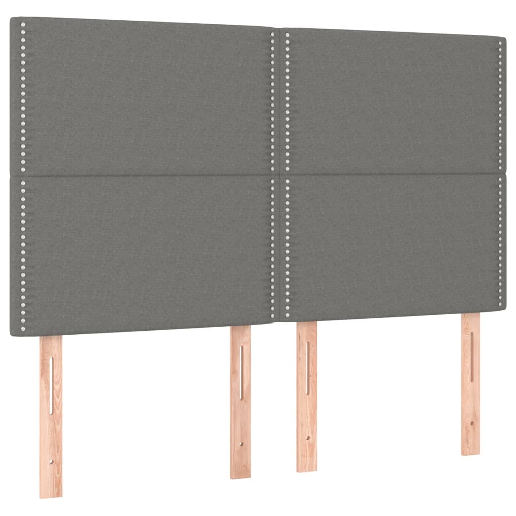 Pat box spring cu saltea, gri închis, 140x190 cm, textil GartenMobel Dekor
