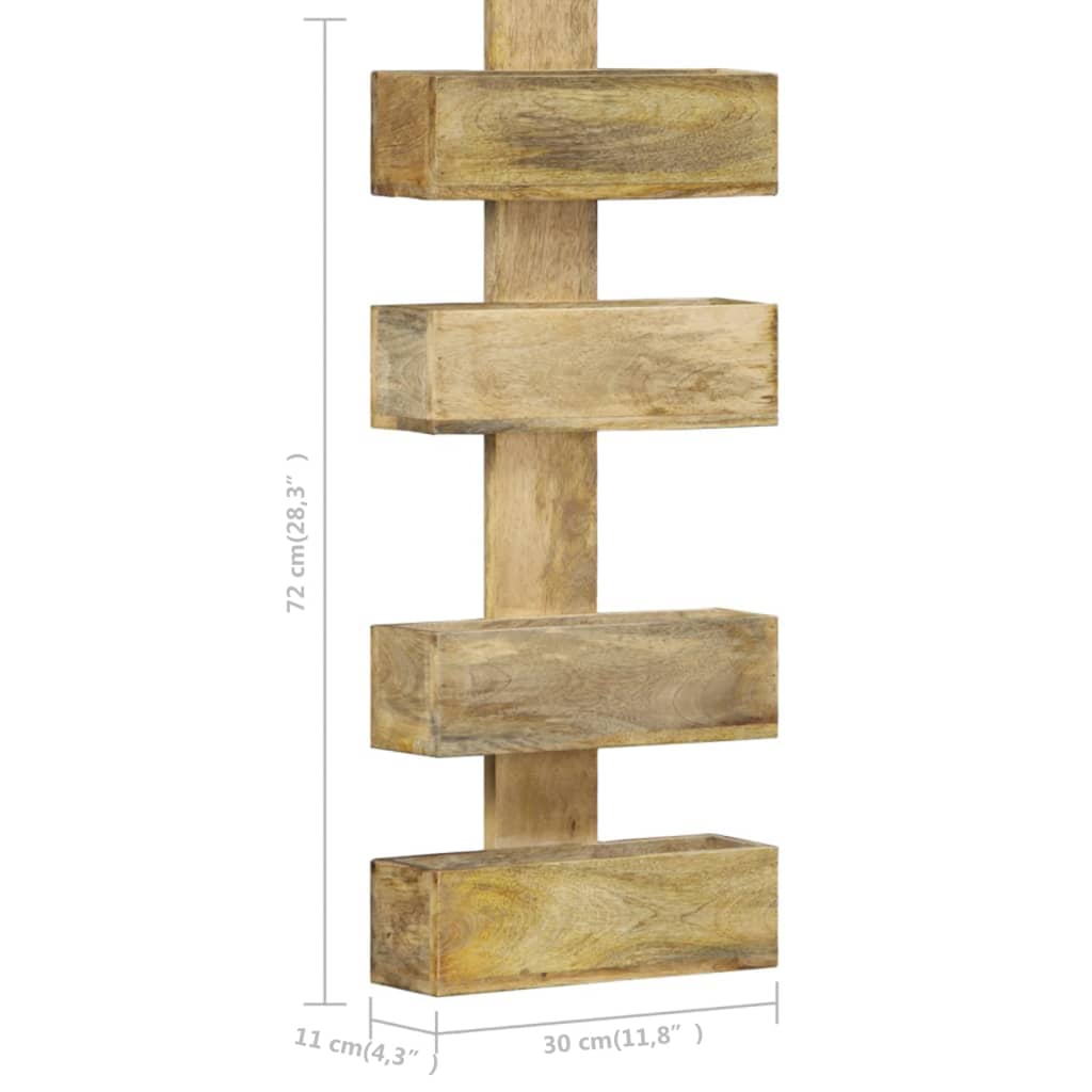 Raft de perete pentru reviste 30x11x72 cm lemn masiv de mango GartenMobel Dekor