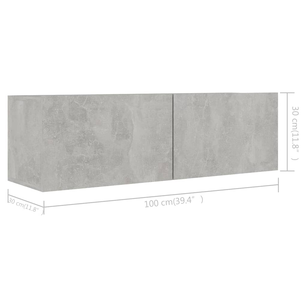 Set de dulapuri TV, 6 piese, gri beton, lemn prelucrat GartenMobel Dekor