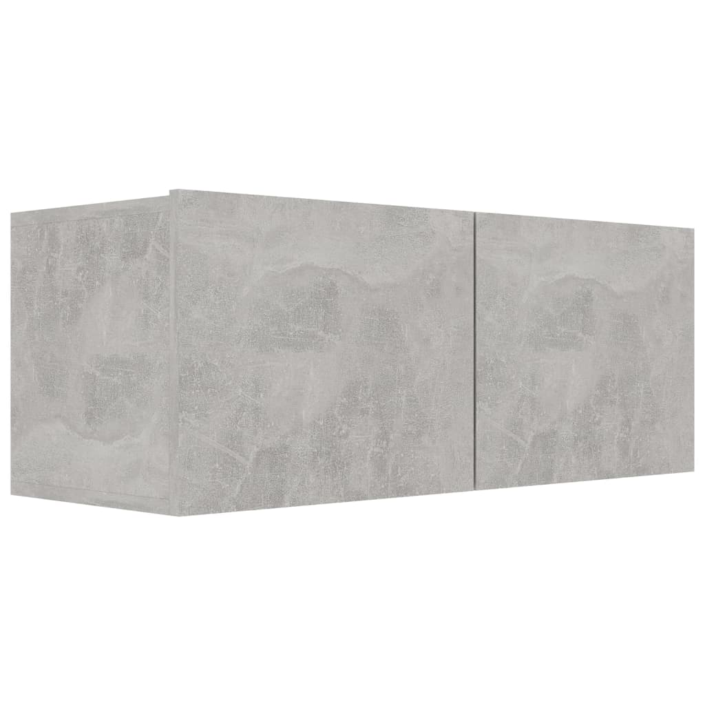 Set dulap TV, 4 piese, gri beton, lemn prelucrat GartenMobel Dekor