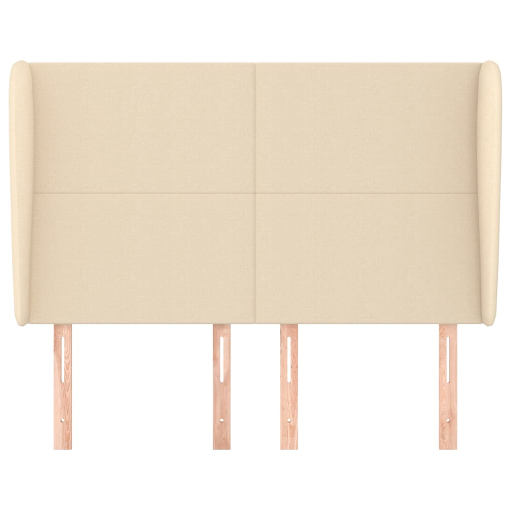 Tăblie de pat cu aripioare, crem, 147x23x118/128 cm, textil GartenMobel Dekor