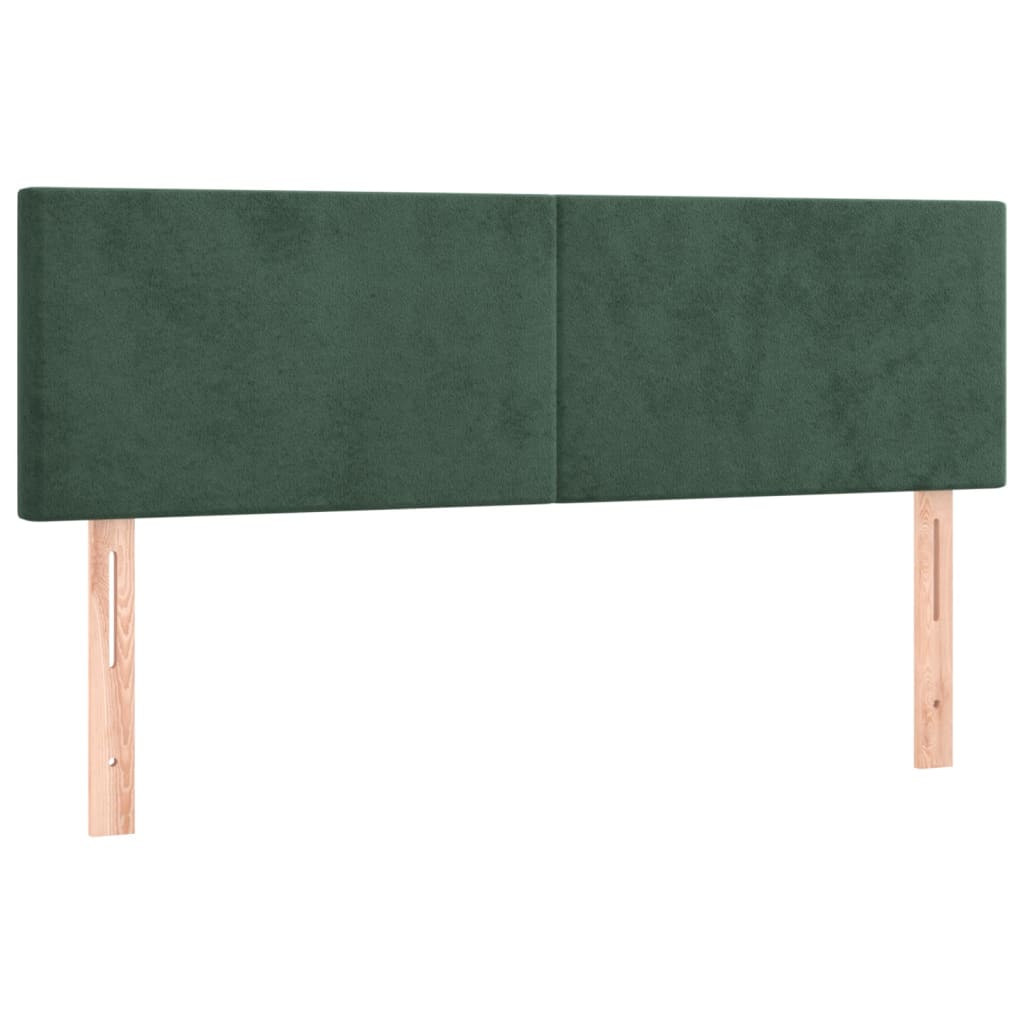 Pat box spring cu saltea, verde închis, 140x190 cm, catifea GartenMobel Dekor