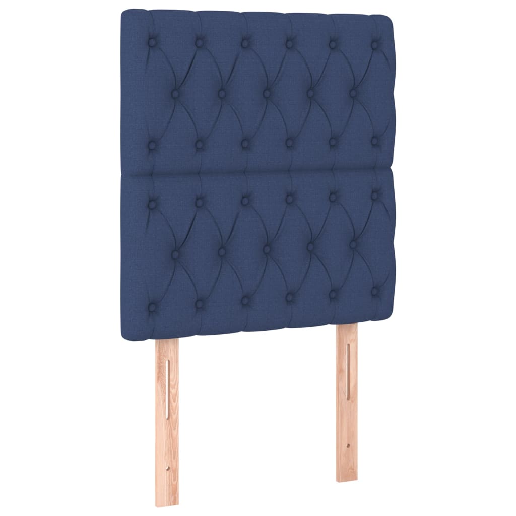Pat box spring cu saltea, albastru, 80x200 cm, textil GartenMobel Dekor