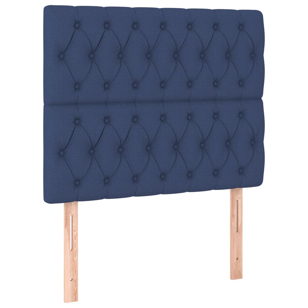 Pat box spring cu saltea, albastru, 90x190 cm, textil GartenMobel Dekor