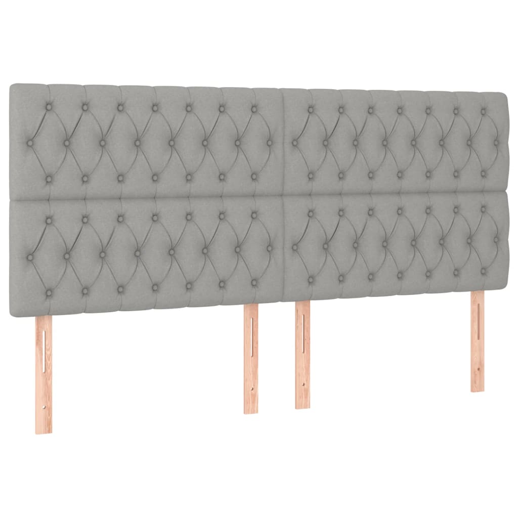 Pat box spring cu saltea, gri deschis, 200x200 cm, textil GartenMobel Dekor