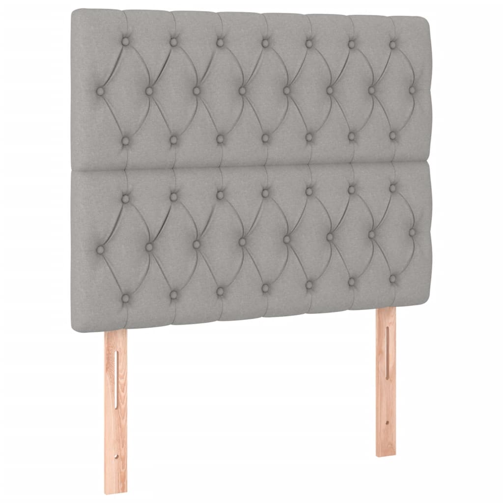 Pat box spring cu saltea, gri deschis, 90x190 cm, textil GartenMobel Dekor