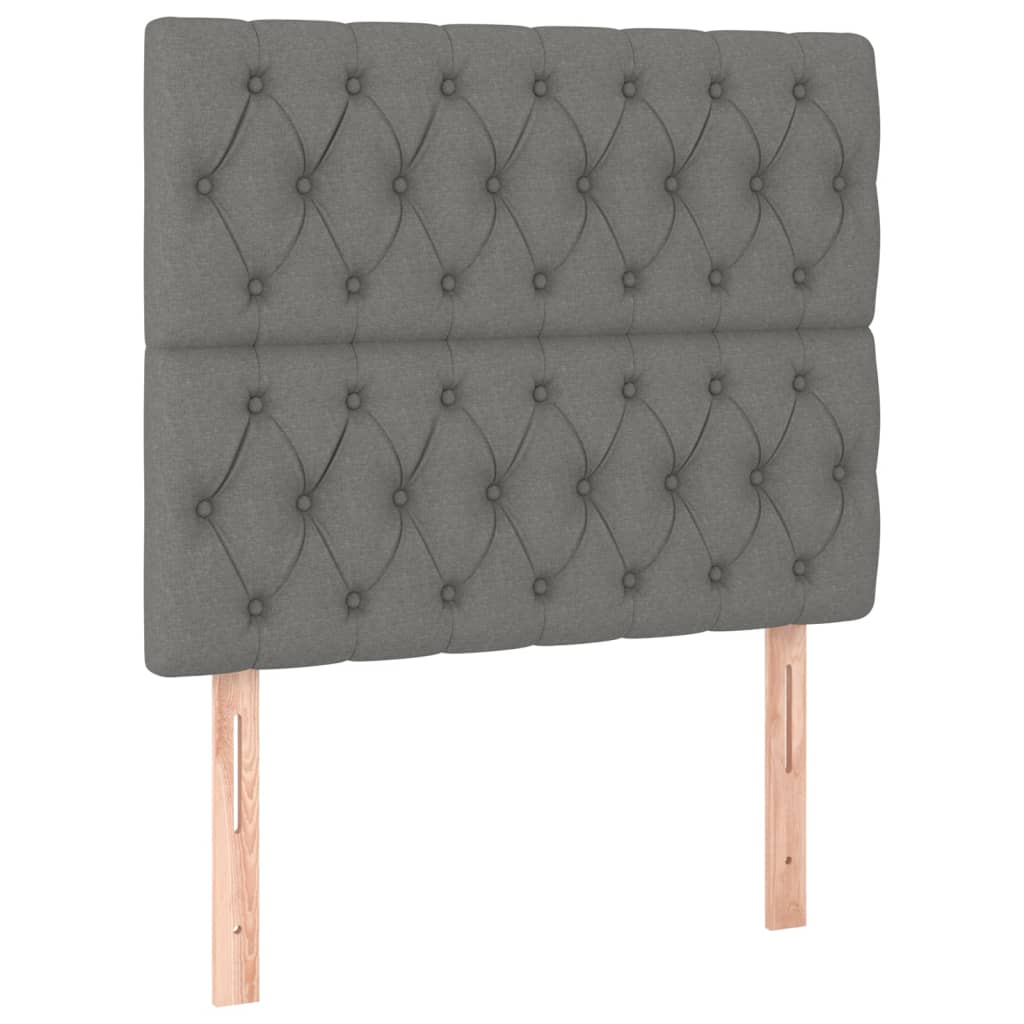 Pat box spring cu saltea, gri închis, 100x200 cm, textil GartenMobel Dekor