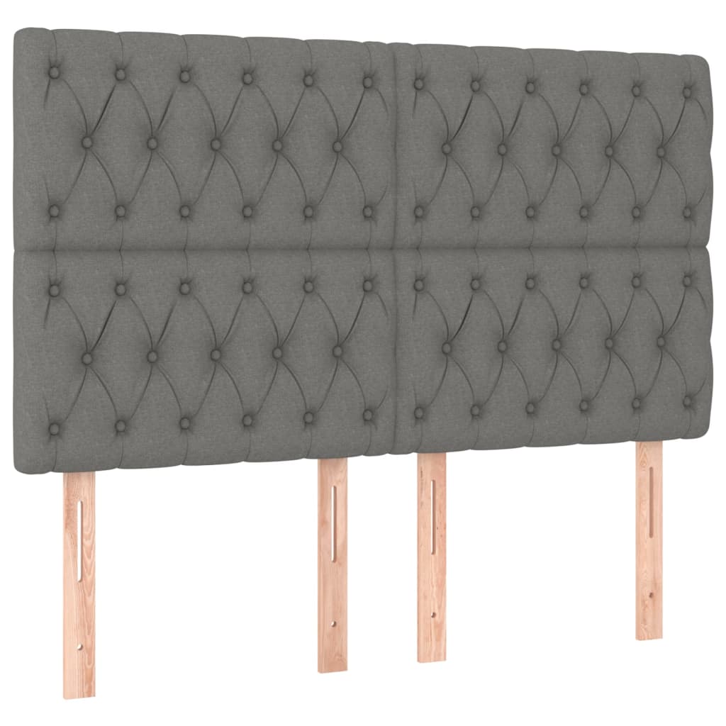 Pat box spring cu saltea, gri închis, 140x200 cm, textil GartenMobel Dekor
