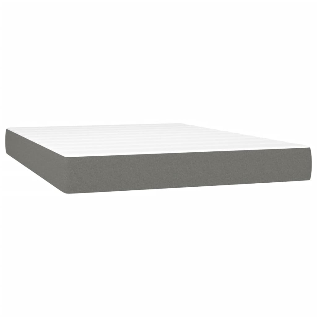 Pat box spring cu saltea, gri închis, 140x200 cm, textil GartenMobel Dekor