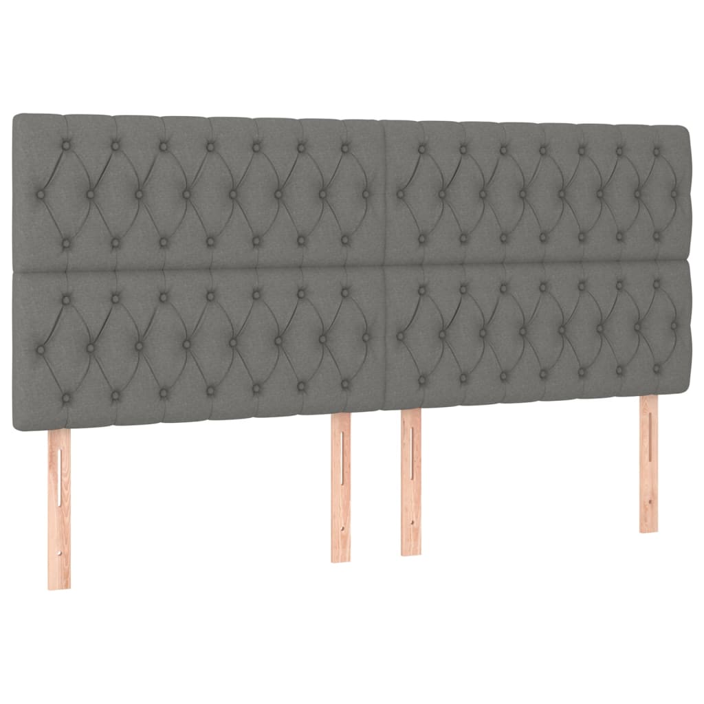 Pat box spring cu saltea, gri închis, 200x200 cm, textil GartenMobel Dekor