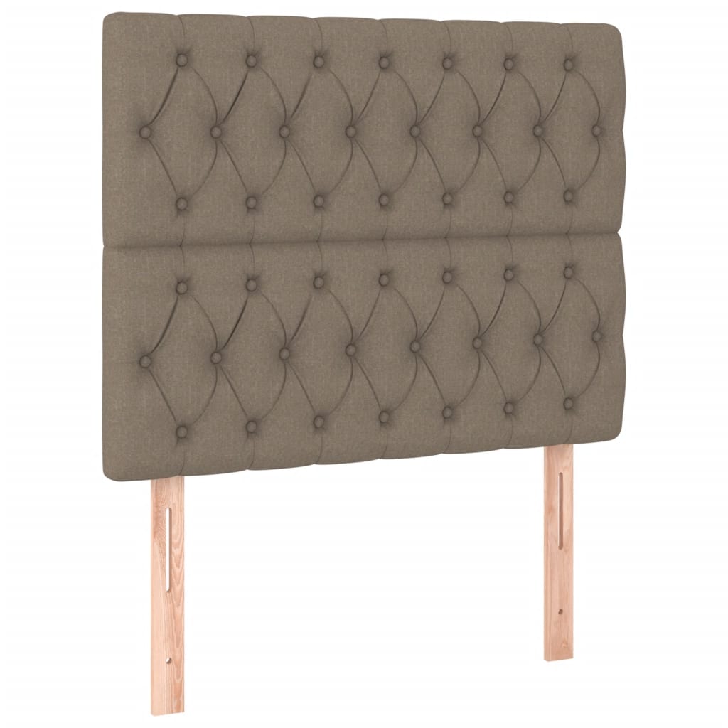 Pat box spring cu saltea, gri taupe, 90x190 cm, textil GartenMobel Dekor