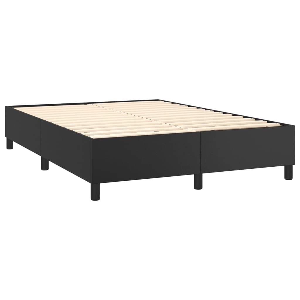 Pat box spring cu saltea, negru, 140x200 cm, piele ecologică GartenMobel Dekor