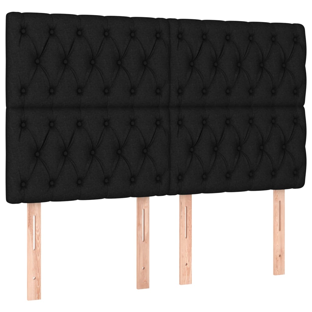 Pat box spring cu saltea, negru, 160x200 cm, textil GartenMobel Dekor