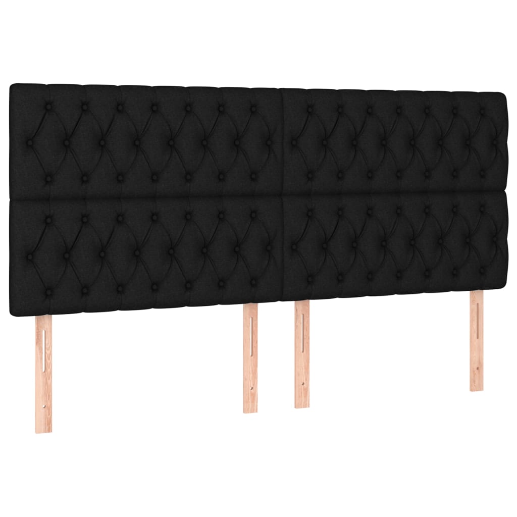 Pat box spring cu saltea, negru, 200x200 cm, textil GartenMobel Dekor
