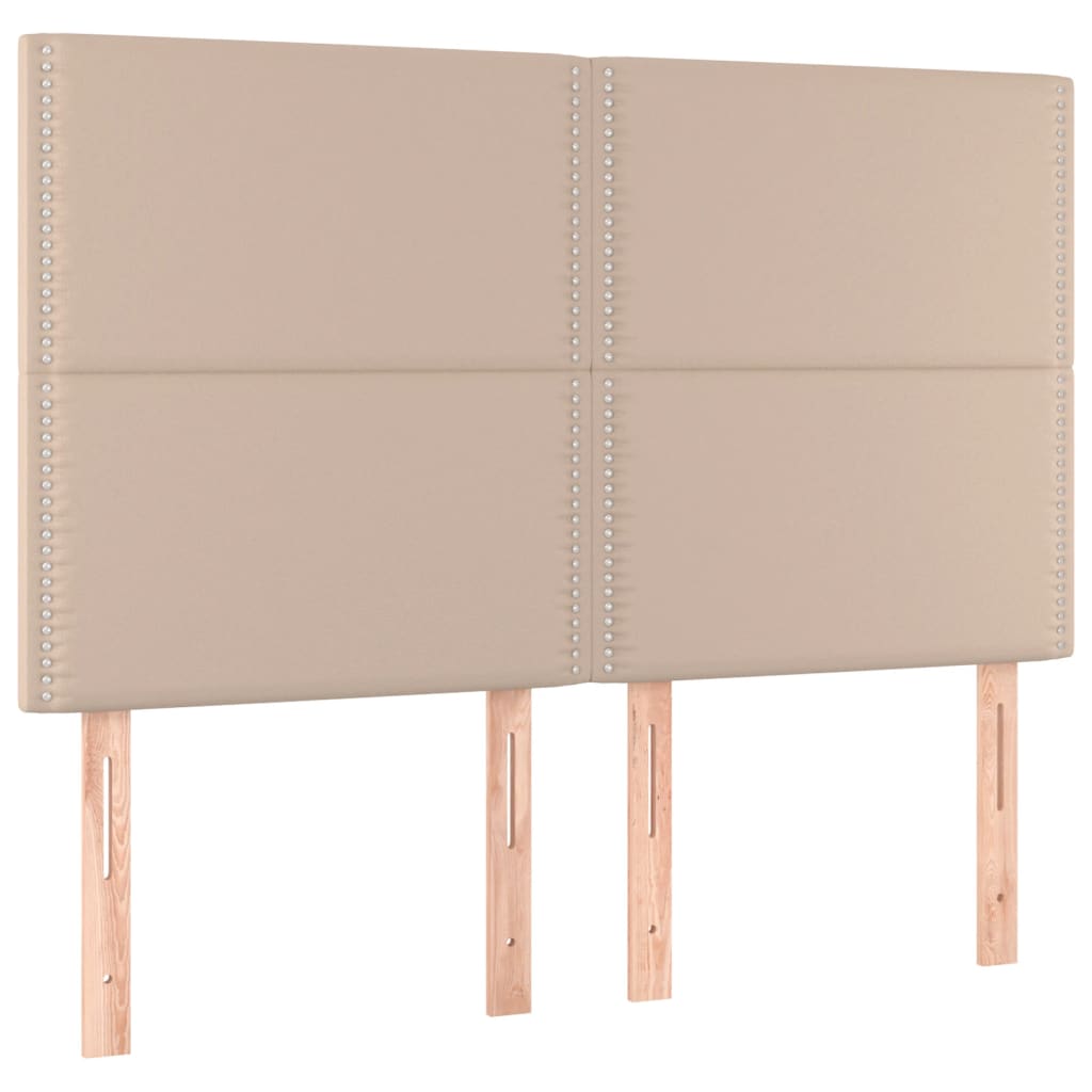 Pat box spring cu saltea, cappuccino, 140x200cm piele ecologică GartenMobel Dekor
