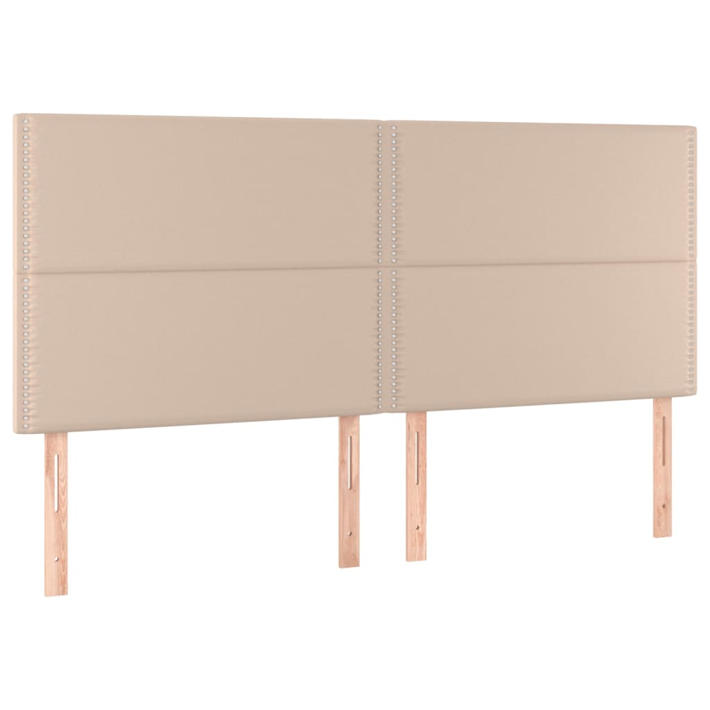 Pat box spring cu saltea, cappuccino, 180x200cm piele ecologică GartenMobel Dekor