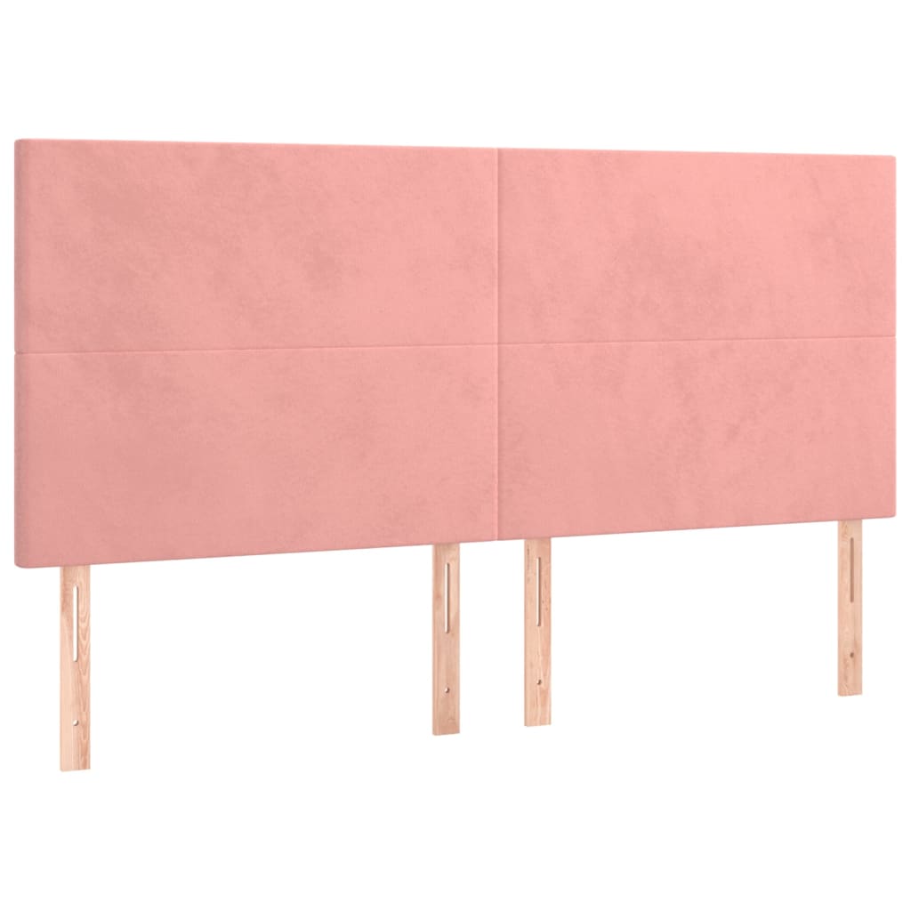 Pat box spring cu saltea, roz, 200x200 cm, catifea GartenMobel Dekor