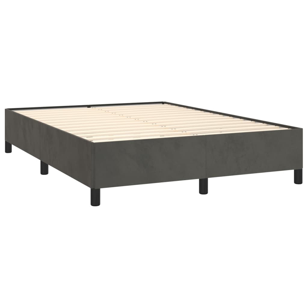 Pat box spring cu saltea, gri închis, 140x200 cm, catifea GartenMobel Dekor