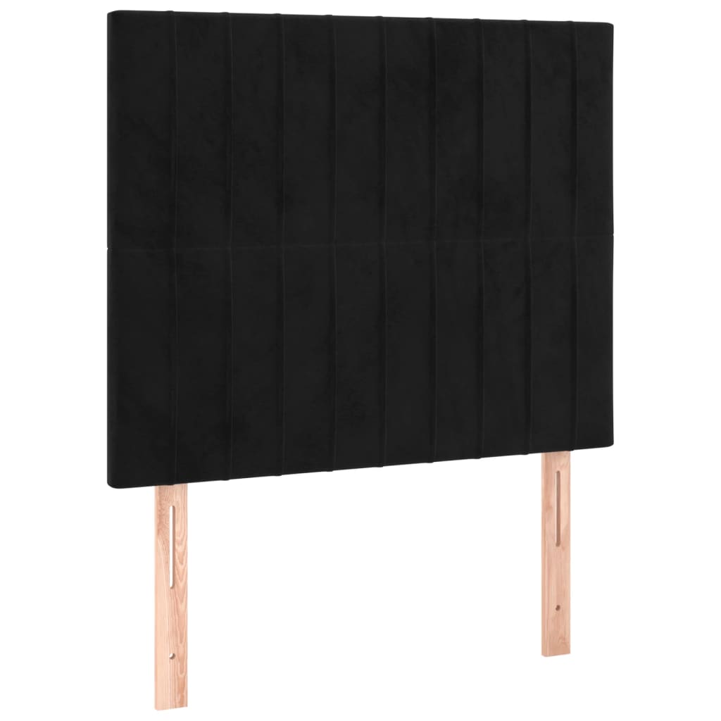 Pat box spring cu saltea, negru, 80x200 cm, catifea GartenMobel Dekor