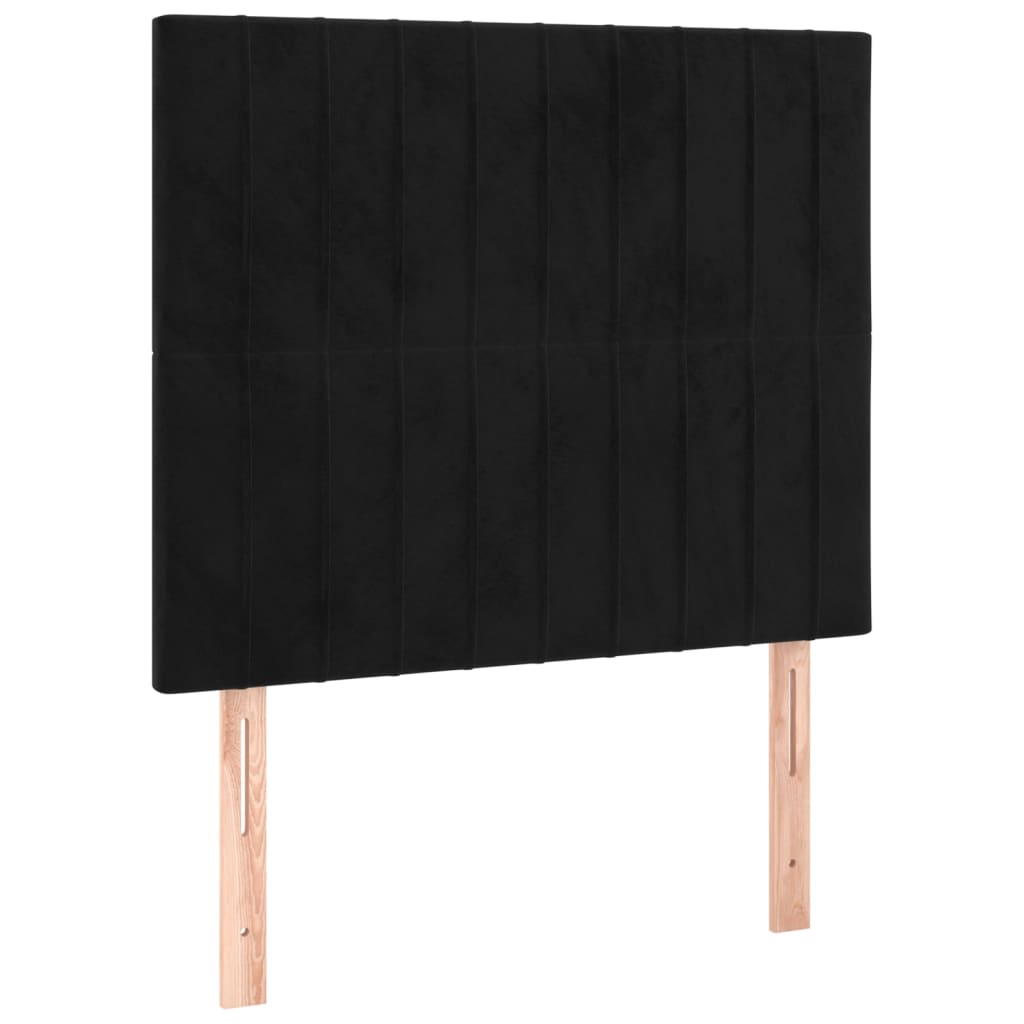 Pat box spring cu saltea, negru, 90x190 cm, catifea GartenMobel Dekor