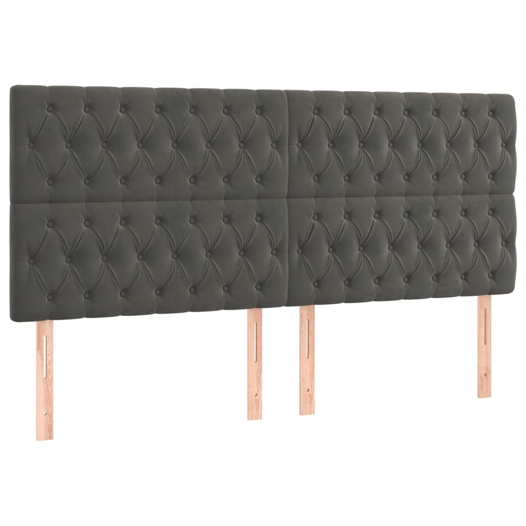 Pat box spring cu saltea, gri închis, 180x200 cm, catifea GartenMobel Dekor