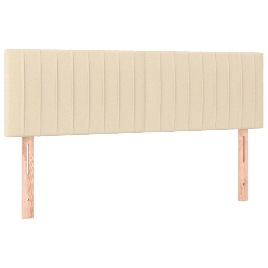 Pat cu arcuri, saltea și LED, crem, 140x190 cm, textil GartenMobel Dekor