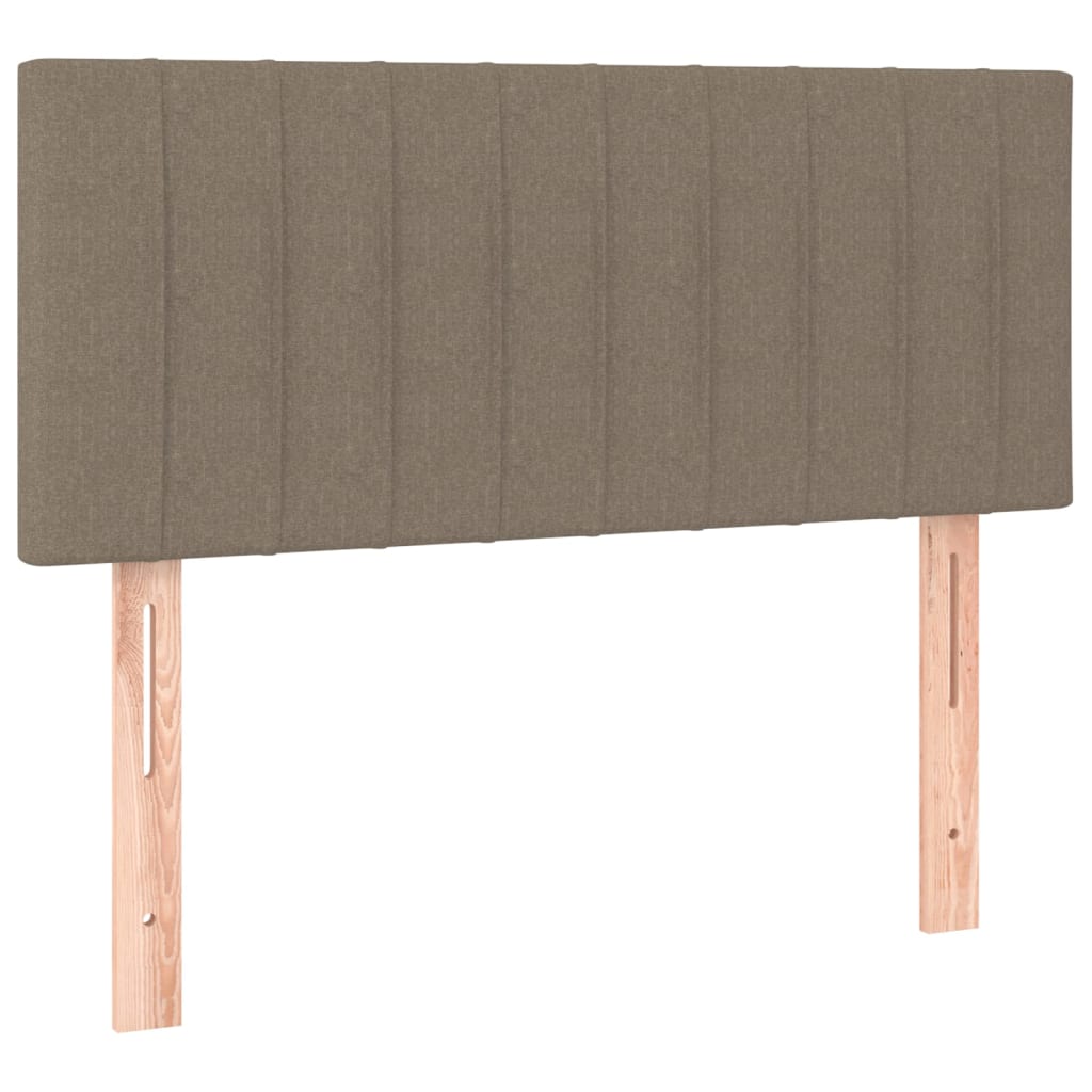 Pat cu arcuri, saltea și LED, gri taupe, 120x200 cm, textil GartenMobel Dekor
