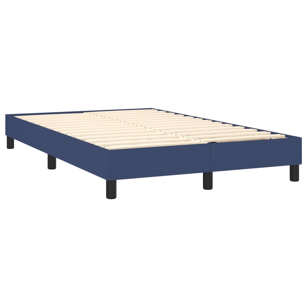 Pat cu arcuri, saltea și LED, albastru, 120x200 cm, textil GartenMobel Dekor