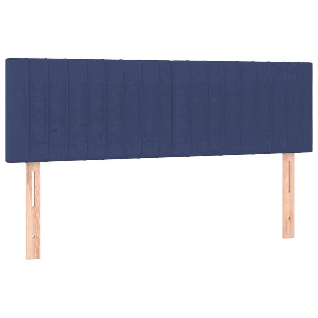 Pat cu arcuri, saltea și LED, albastru, 140x190 cm, textil GartenMobel Dekor