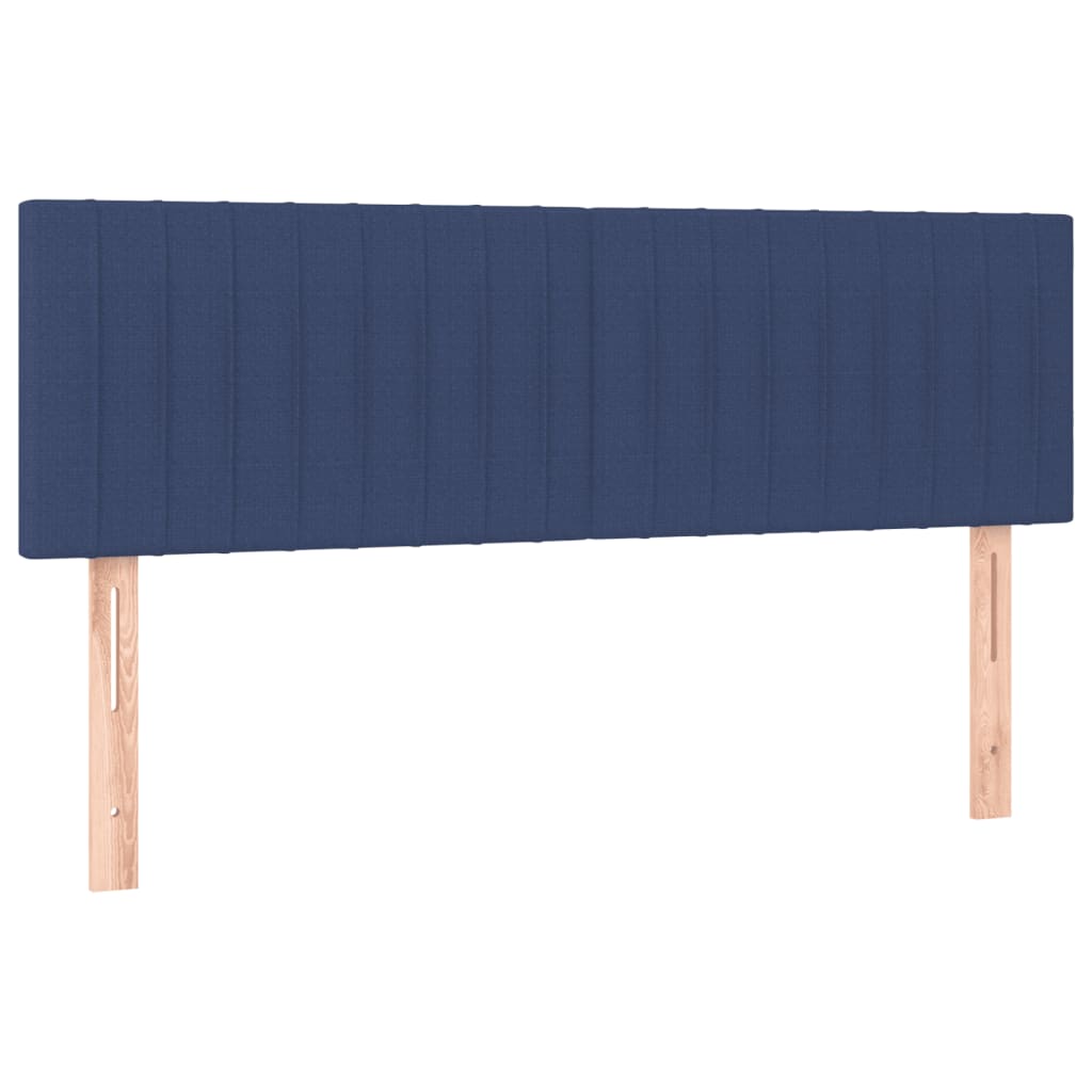 Pat cu arcuri, saltea și LED, albastru, 140x200 cm, textil GartenMobel Dekor