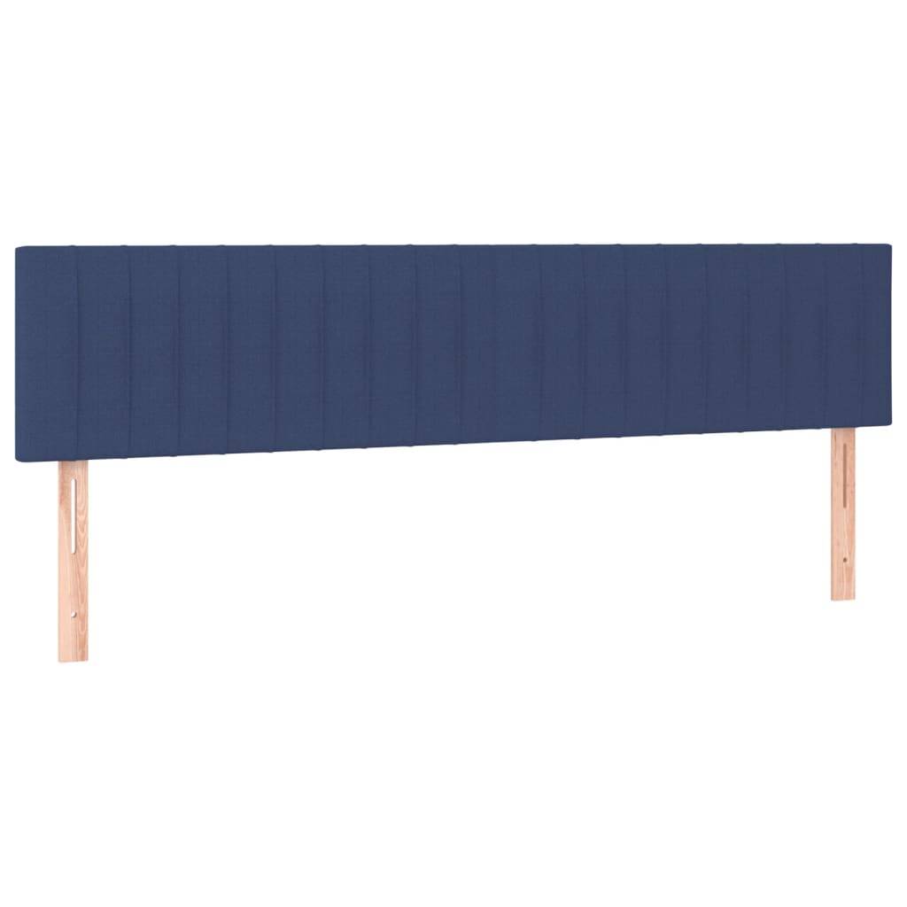 Pat cu arcuri, saltea și LED, albastru, 200x200 cm, textil GartenMobel Dekor