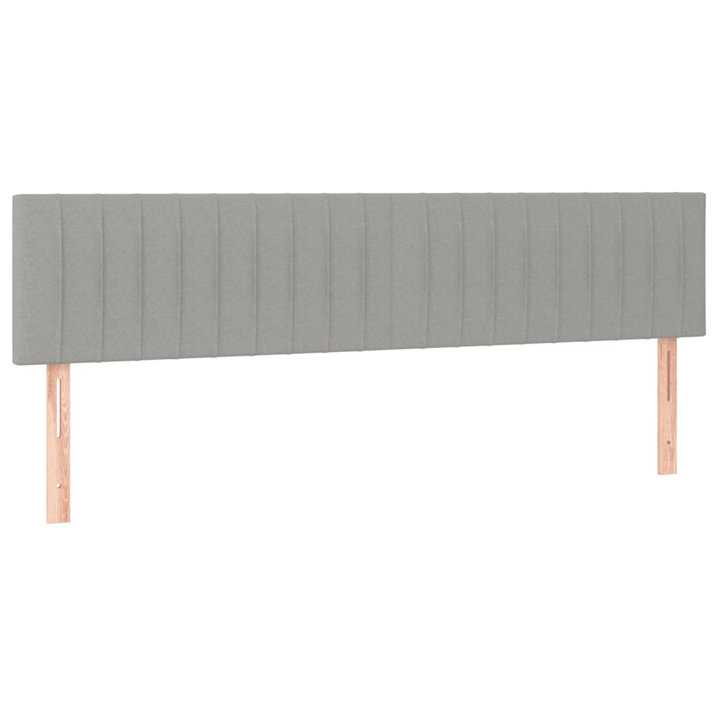 Pat cu arcuri, saltea și LED, gri deschis, 160x200 cm, textil GartenMobel Dekor