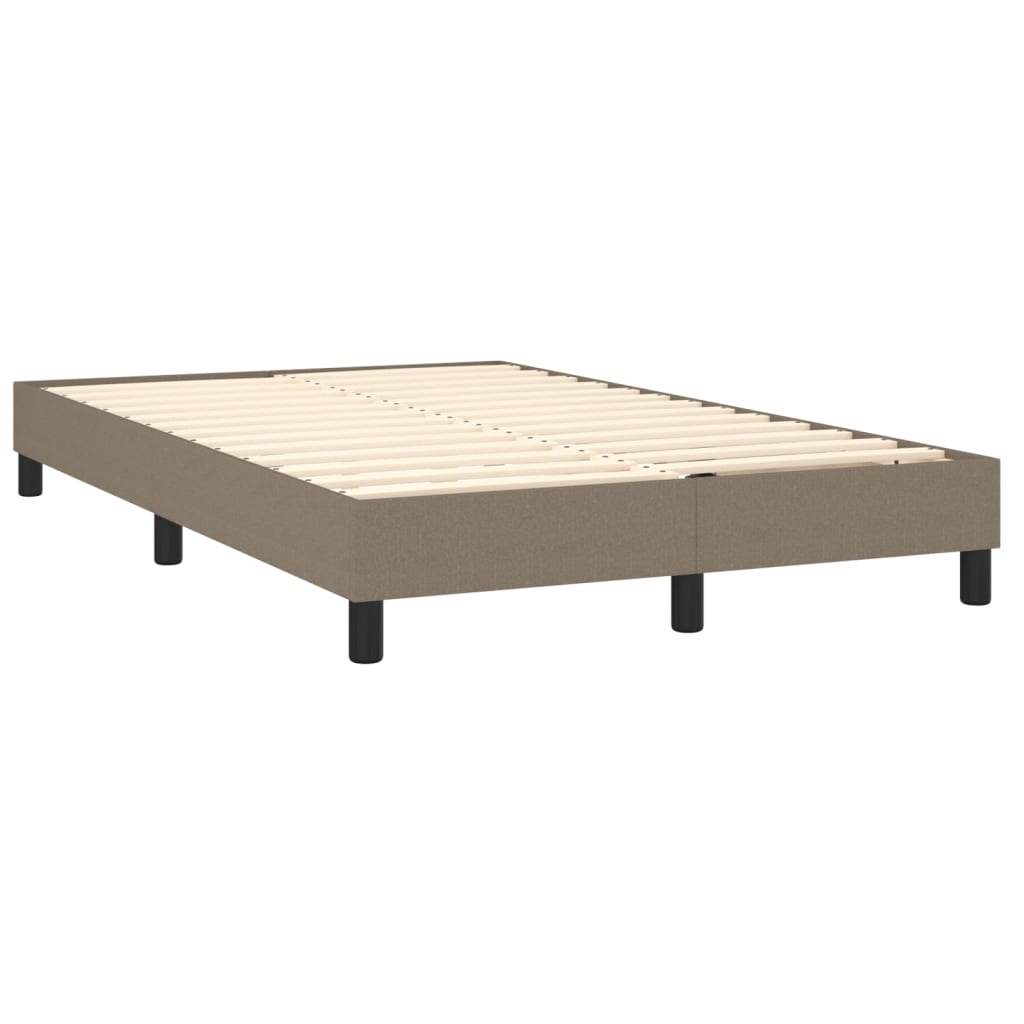 Pat cu arcuri, saltea și LED, gri taupe, 120x200 cm, textil GartenMobel Dekor