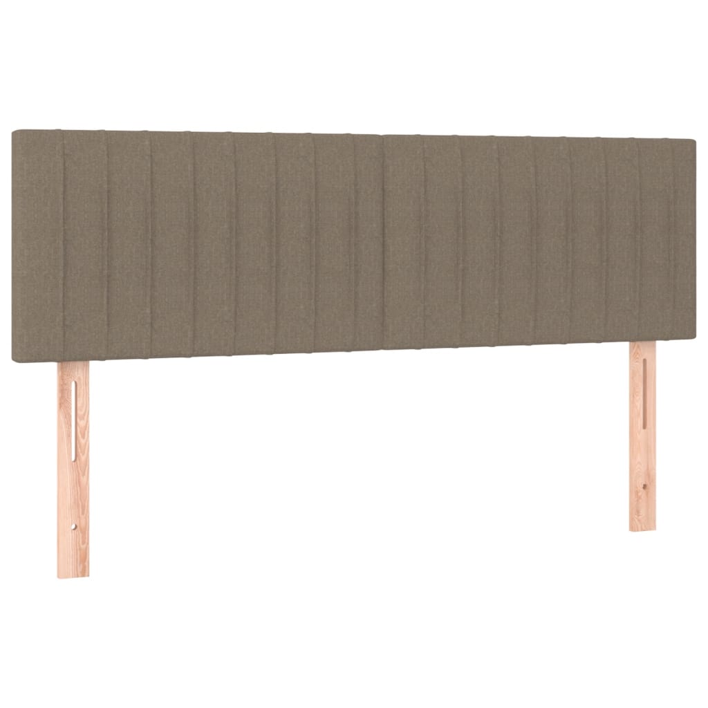 Pat cu arcuri, saltea și LED, gri taupe, 140x200 cm, textil GartenMobel Dekor