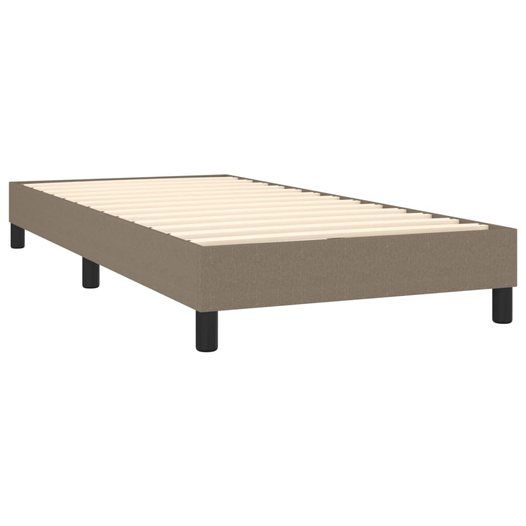 Pat cu arcuri, saltea și LED, gri taupe, 80x200 cm, textil GartenMobel Dekor