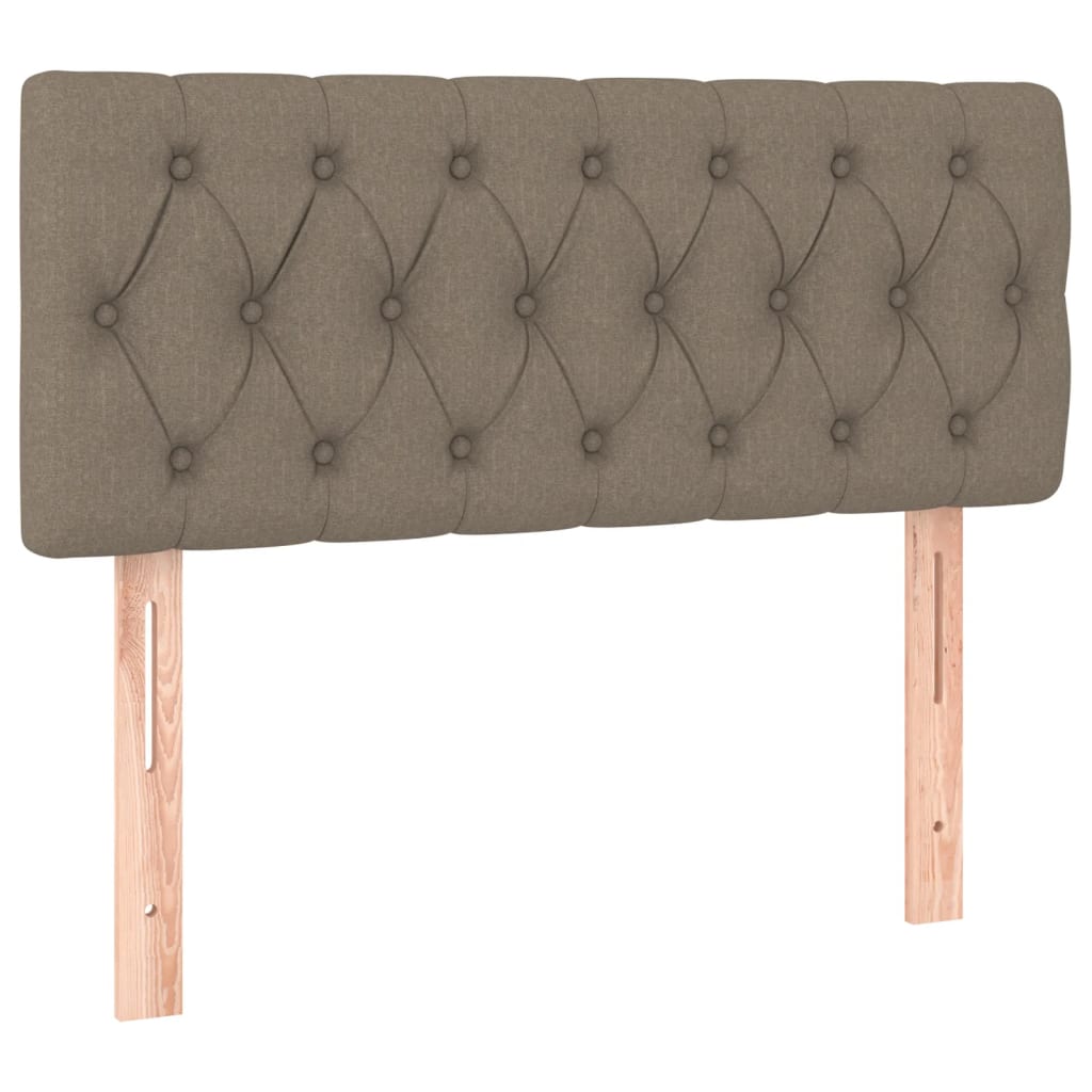 Pat cu arcuri, saltea și LED, gri taupe, 90x200 cm, textil GartenMobel Dekor