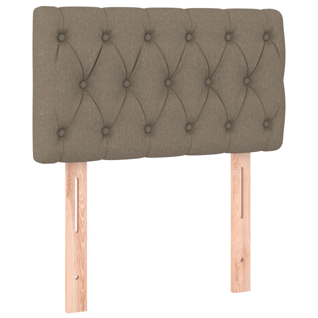 Pat cu arcuri, saltea și LED, gri taupe, 80x200 cm, textil GartenMobel Dekor