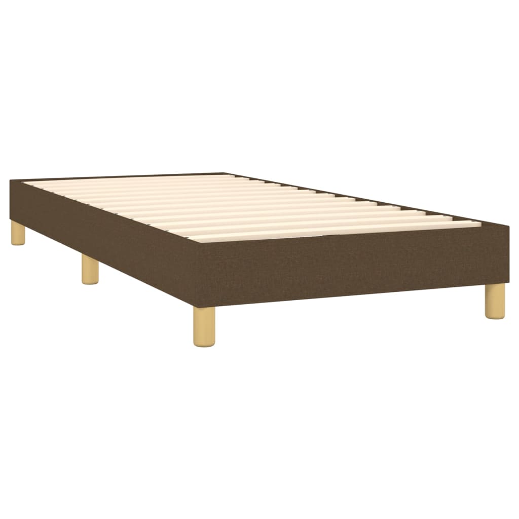 Pat cu arcuri, saltea și LED, maro închis, 90x200 cm, textil  GartenMobel Dekor