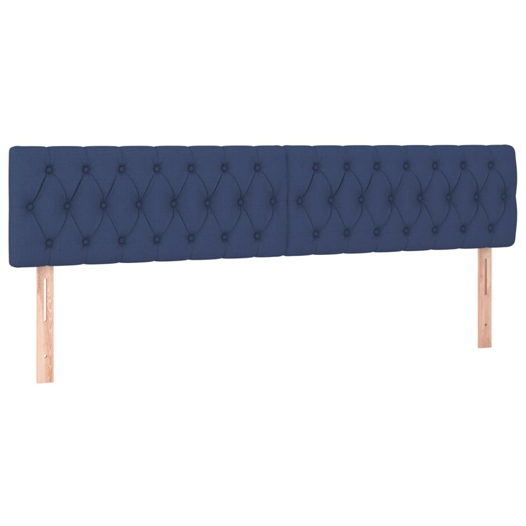 Pat cu arcuri, saltea și LED, albastru, 180x200 cm, textil GartenMobel Dekor