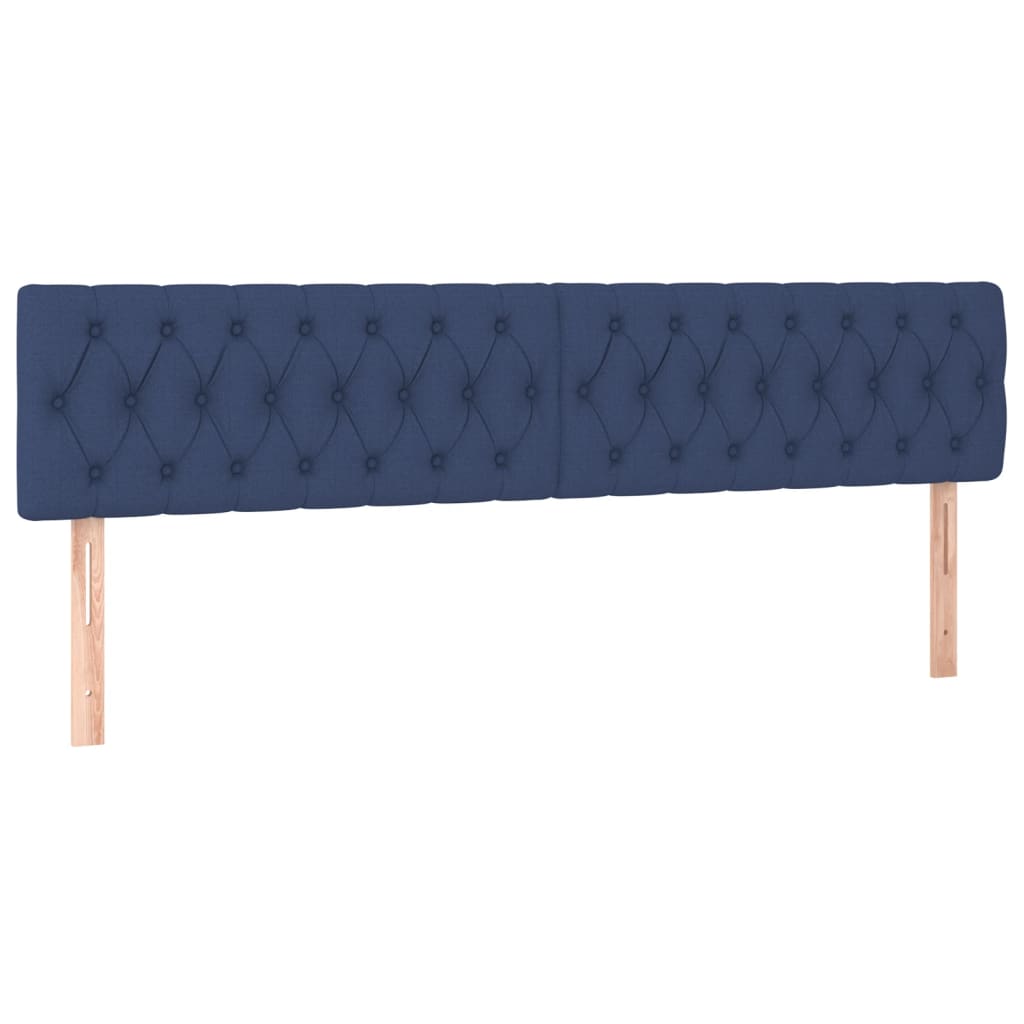 Pat cu arcuri, saltea și LED, albastru, 200x200 cm, textil GartenMobel Dekor