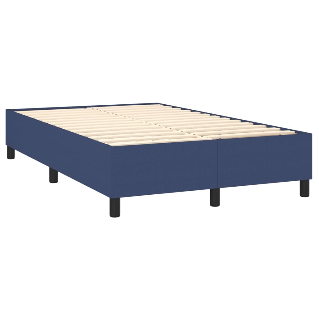 Pat cu arcuri, saltea și LED, albastru, 120x200 cm, textil GartenMobel Dekor