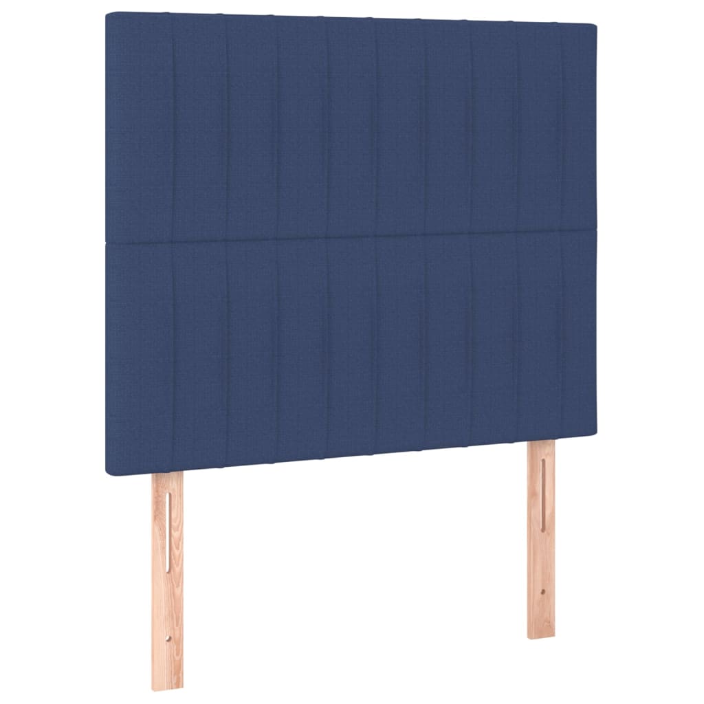 Pat cu arcuri, saltea și LED, albastru, 80x200 cm, textil GartenMobel Dekor